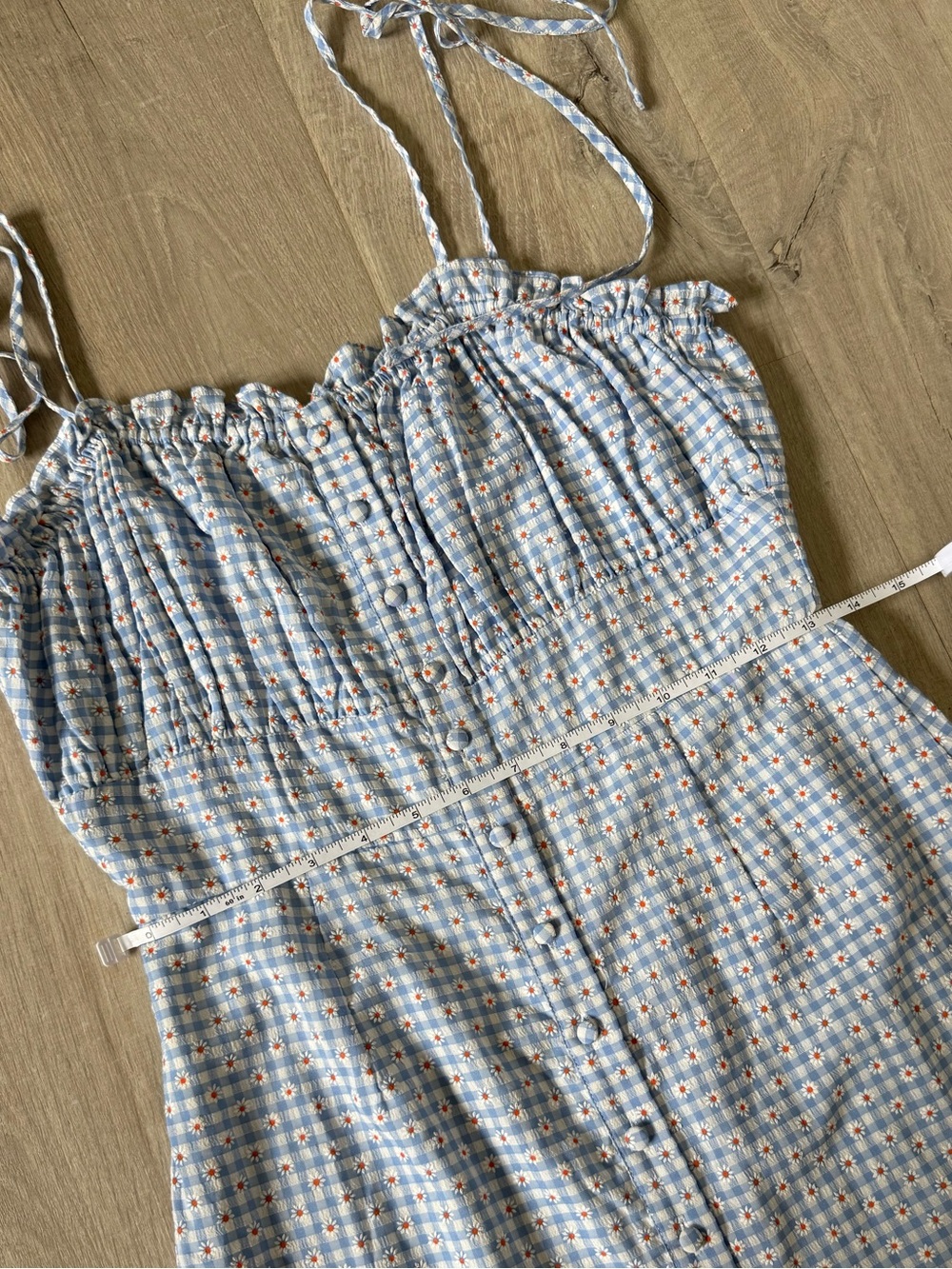 Storia Light Blue Floral Button-Front Sundress size medium - Picture 7 of 10